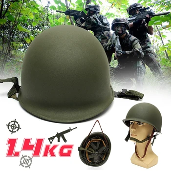 Apsauginiai Šalmai, Universalus Nešiojamų Karinės Plieno M1 Šalmas Taktinis Apsaugos Armijos Įrangos Srityje Green Šalmas lauko