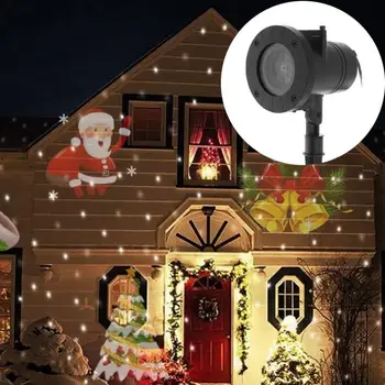 Atsparus vandeniui LED Lauko Scenos Šviesos 12 Skaidrių Kalėdų Lazerio Snaigės Animacinių filmų Projektoriaus Lempa Atostogų Šviesos Apdaila