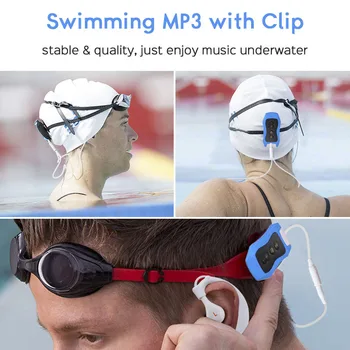 Aukštos Kokybės Mp3 Grotuvas 4GB IPX8 Vandeniui Plaukimo MP3 Vasaros Nardymo Lauko Sporto FM Radijas, Muzikos Leistuvas Su Ausinių