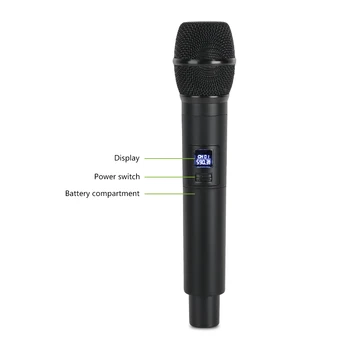 BD-100 Profesionalių UHF Bevielio Mikrofono Sistema 2 Kanalo Nešiojamą Mikrofonas Naudojamas Karaok Bažnyčios Šalies Konferencijos Etapas