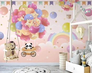Beibehang Užsakymą modernus naujas Šiaurės rankų dažytos spalvinga karšto oro balionų debesis, vaikų kambario foną 3d tapetai