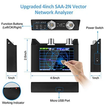Big deal, SAS-2N V2.2 Vektoriaus Tinklo Analizatorius 50KHz-3GHz HF VHF UHF Antena Analizatoriaus Matavimo S Parametrus,With4Inch Ekranas Cas