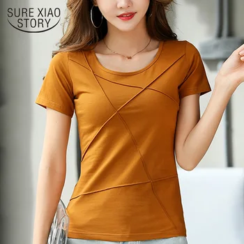 Camiseta mujer marškinėlius moteriški drabužiai moterims t-shirt 3XL plius dydis viršūnės vasarą trumpomis rankovėmis medvilnės marškinėliai moterims marškinėliai 4067 50