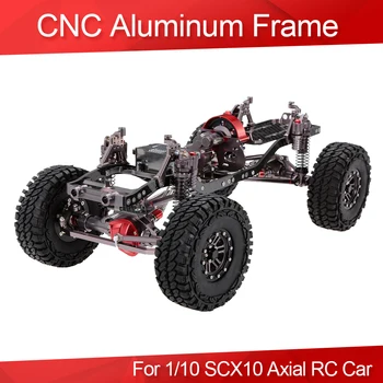 CNC Aliuminio Metalo ir Anglies 313mm Rėmas RC Lenktyninių Automobilių 1/10 CENTRINIS SCX10 Transporto priemonės Vikšriniai Automobilių Dalys, Priedai