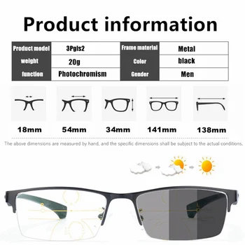 Custom Recepto Progressive Multifocal skaitymo akiniai vyrų TR90 metalo rėmas presbyopia akinius, kurių receptas astigmatizmas