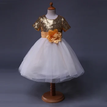 Cutestyles Suknelės Mergaitėms Golden China Princess Gėlių Diržo Mergina Vasaros Suknelė
