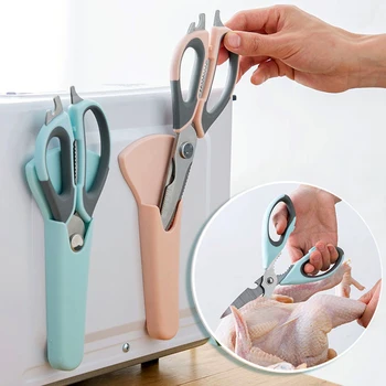 Daugiafunkcinis magnetinio šaldytuvas žirklės nerūdijančio plieno galingas išardymas vištienos kaulų žirklės maisto virtuvės žirklės