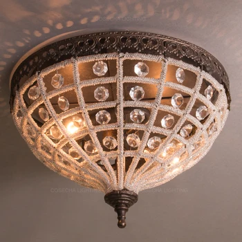 Derliaus kristalų lubų lempos prancūzijos lubų žiburiai miegamojo, virtuvės, koridoriaus, prieškambario flush mount šviesos rungtynių palėpės apšvietimas
