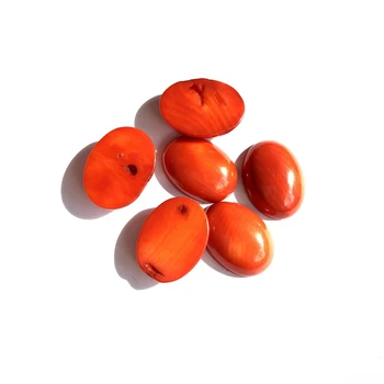 Didmeninė Gamtinių Oranžinės, Raudonos, Koralų Karoliukų Cabochon Papuošalai Žiedas Veido 3pcs/daug 12x16mm Ovalo formos Perlas akmens Karoliukai Cabochons