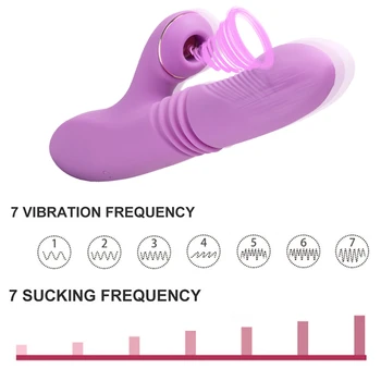 Dildo Vibratorius Sekso Žaislas Moterims su 7 Stumiant Sukasi Veiksmai G Spot Klitorio Analinis Stimuliavimas,Tvirtas siurbtukas