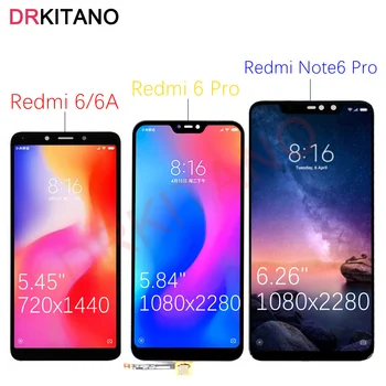 DRKITANO Rodyti Xiaomi Redmi 6 Pastaba Pro LCD Ekranas Redmi 6A Touch Ekranas Xiaomi Redmi 6 Pro 