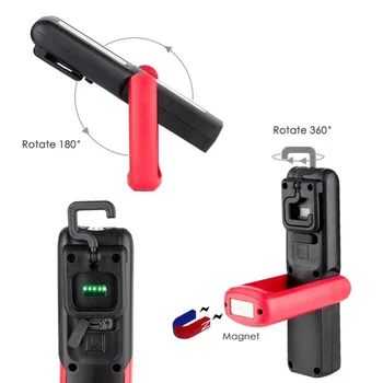 Galingas Nešiojamas COB Darbą Šviesos diodų (LED) Magnetinio Žibintuvėlis USB Įkrovimo Darbo Žibintas Stendas Kabo Darbo Lempos Galia Ekranas