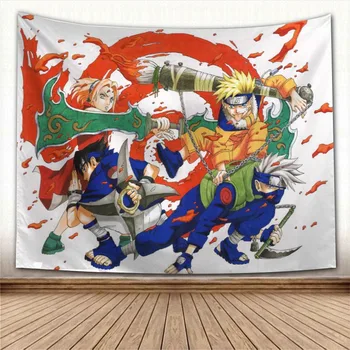 Gražus Naruto Anime Gobelenas Spalvinga Psichodelinio Dekoratyvinė Danga Sienos Audinio Gyvenimo Kambario, Miegamasis Kilimams, Priedai