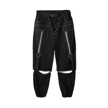 IEFB /vyriški drabužiai nišą asmens tvarstis skylių juodos kelnės vyrams 2021 banga naujas madingas japonija stiliaus kelnės atsitiktinis 9Y2674