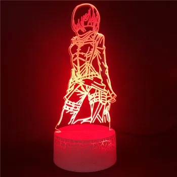 Išpuolis Titan Anime Vaikai 3d Laikrodis Lempos naktinė lempa už Kambario Dekoracija Led Spalvos Keitimas 