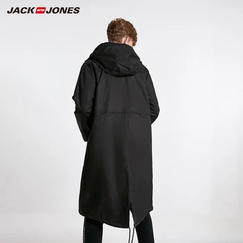 JackJones Vyrų Gobtuvu Ilgas Kailis Trech Kailis Per kelio Striukė Streetwear| 219121549