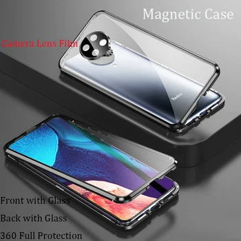 K30Pro Naują Magnetinių Telefoną Atveju Xiaomi Redmi K30 Fotoaparato Objektyvą Kino dvipusis Stiklo, Metalo Bamperis už Redmi K30 Pro Atveju