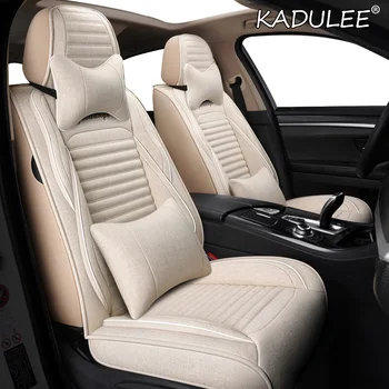 KADULEE LINŲ automobilių sėdynės padengti KIA K2 K3 K4 K5 K7 Kia Cerato Sportage Optima Maxima karnavalas rio ceed Automobilių Sėdynių užvalkalai
