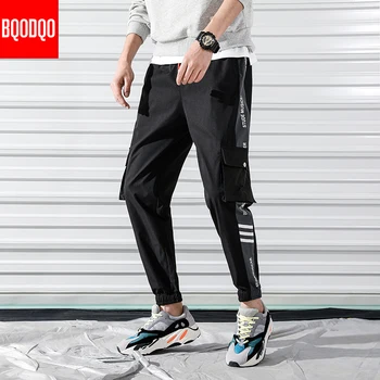 Laiškas Spausdinti Rudenį Kelnės Vyrams Japonijos Megzti Streetwear Haremas Krovinių Ziajać Poilsiu Harajuku Hip-Hop Sweatpant Hip-Hop Kelnės