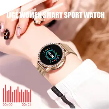 LIGE Mados smart watch moterų, vyrų Sporto vandeniui laikrodis Širdies ritmo miego stebėti 