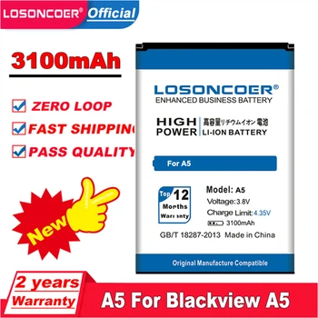 LOSONCOER 3100mAh Baterija Blackview A5 Baterija