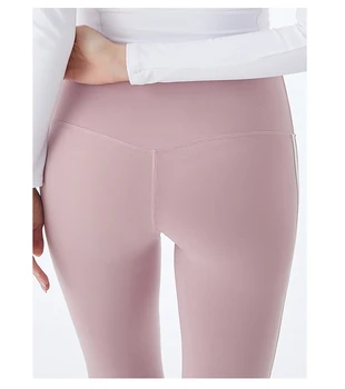 Lulubanana Karšto pardavimo fitneso kelnės moterų ruožas triko persikų klubo jogos kelnės aukštos juosmens, pilvo greitai-džiovinimo veikia kelnės