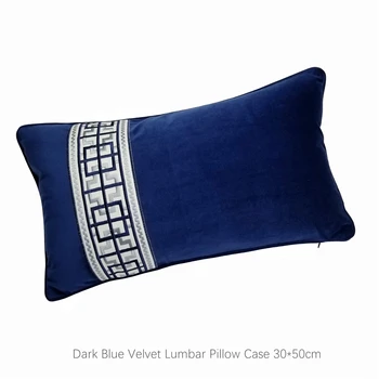 Mados Klasikinis Royal Blue Velvet Juosmens Pagalvės užvalkalą 30x50cm Namų Dekoro Sofa-Automobilio Kėdutė Juosmens Viešbutis Pagalvėlė Padengti Parduoti dalimis