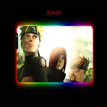 Mairuige Anime Naruto Žaidimų Pelės Mygtukai Dideli RGB Pelės Mygtukai 7 Rūšių Šviesos Rodymo Režimai Kompiuteris Led Apšvietimas Kilimėlis XL, XXL