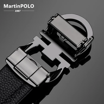 MARTINPOLO odos Diržas vyrams Cowskin Diržu, Džinsai, Automatinė sagtis dizaineris Diržo prabangos prekės ženklo Mados Diržai Vyrams MP3003P