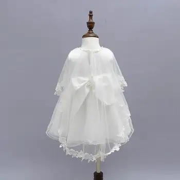 Mažmeninės prekybos Naujagimio Krikštynos Suknelė Kūdikių Merginos Princesė Nėrinių Krikšto Suknelė Bamblys Baby Girl Suknelės 3pcs/set E1776BB