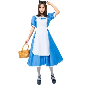 Mergelė dėvėti cosplay Alice in Wonderland kostiumas Lolita dress tarnaitė cosplay fantasia karnavalas moterų Helovinas kostiumas Helovinas