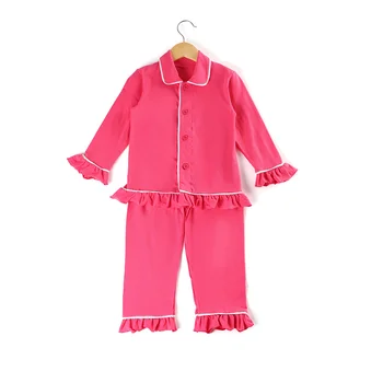 Merginos Rožinė pižama boutique vaikų drabužių medvilnės vaikai kietas Pynimas Kalėdų Klasikinis pižama kūdikių mergaičių sleepwear 12m-8years