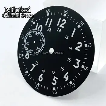 Miuksi 38.9 mm sterilaus black watch dial 