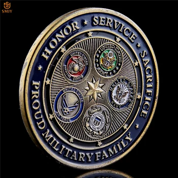 MUS Didžiuotis Karinių Šeima Penkerius Armija Tarnauja Visame Pasaulyje, Su Pasididžiavimu JAV Ginkluotųjų Pajėgų Erelis Metalo Iššūkis Kolekcines Monetos