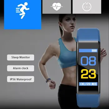 Naujas 115PLUS sporto treniruoklių pedometer spalvotas ekranas, smart apyrankę kraujo spaudimas apyrankė smart apyrankę vyrų ponios žiūrėti