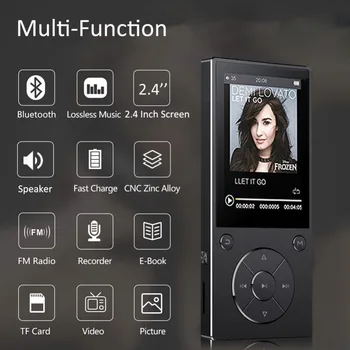 Naujas Bluetooth4.2 MP3 Grotuvas, Garsiakalbis, 2.4 Colio Ekrano metalo hifi muzikos grotuvas su fm radijas, eBook hifi walkman paramos usbmini SD
