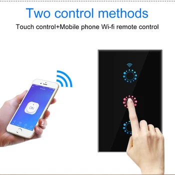 Naujas Tuya Smart WIFI Touch Jungiklis Europos Standartą Jungiklis Nuotolinio Mobiliojo Telefono App Kontrolės Balso Jungiklis 1/2/3 Gauja