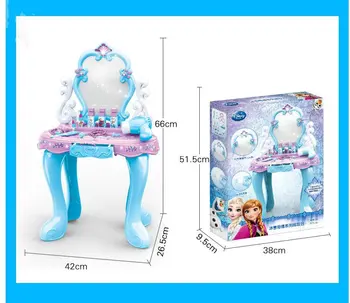 Naujausias Apsimesti žaisti makiažo žaislai Annaelsa Princesė Mergina žaislai juguetes Šalies Modeliavimas tualetinis staliukas Vaikams Kalėdų dovana