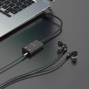 ORICO Nešiojamas USB Išorinė Garso plokštė USB 3,5 mm Ausinių Mic Ausinės 2 in 1 Mikrofonas Ausinių Adapteris, skirtas PC Nemokamai Ratai