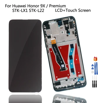 Originalą Huawei Honor 9X Premium pasaulio edition STK-LX1 STK-L22 LCD Ekranas Jutiklinis Ekranas skaitmeninis keitiklis komplektuojami Su Rėmo+Įrankiai