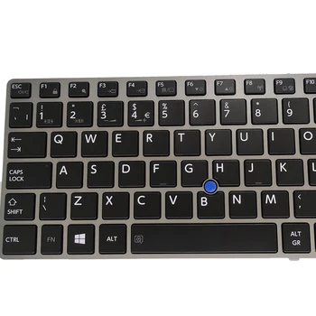 OVY pakeisti klaviatūras Toshiba Tecra Z50 A B Z50-A Z50-B juodos spalvos nešiojamojo kompiuterio klaviatūra, sidabrinė rėmas Trackpoint UK Britų naujas