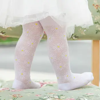 Pavasarį, vasarą plonas minkštas medvilnės vaikams baby girl triko gėlės akių orui kūdikių pėdkelnės vaikams, vaikų mergaičių kojinės