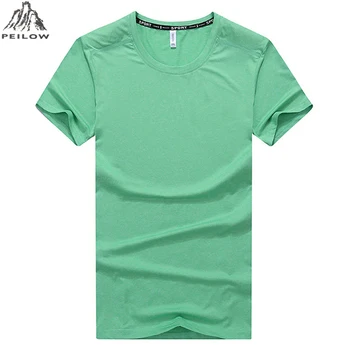 PEILOW plius dydis L~7XL 8XL 9XL Vasaros nauji Marškinėliai Vyrams Marškinėliai žalia pilka Viršūnes vyriški Medvilniniai marškinėliai Vyrų Kvėpuojantis Marškinėliai Tees