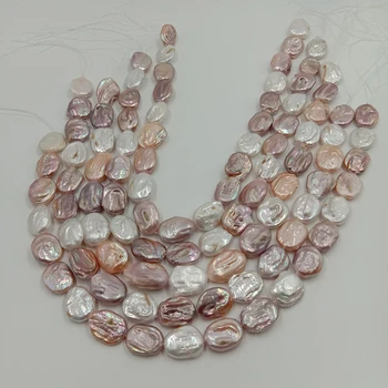 Perlų karoliukai, Pobūdžio gėlo vandens prarasti pearl su baroko formos,14-17 mm keshi BAROKO formos perlų,derinys balta ir violetinė spalva