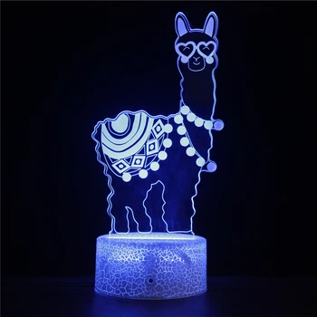 Peru Nacionalinės Lobis Didžiosios Alpacca LED 3D Naktį Šviesos mitinių būtybių Akrilo Žibintai Naktį Žibintai Vaikams, Dovanos Kūdikiams Vaikas
