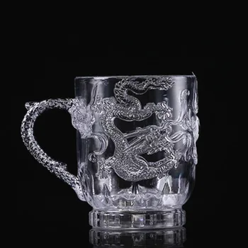 Plastikiniai Žėrintis Stiklas Vyno, Alaus Taurės Dragon LED Puodelis Led Masažuoklis Vaivorykštės Spalvų Mirksinčios Šviesos Lašas Laivybos kūrybos Dovana