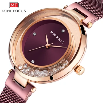 Ponios Žiūrėti MINIFOCUS Laikrodžiai Moterims Kvarco Lady Suknelė Laikrodį Moterų Laikrodis Top Brand Prabanga Rose Gold Relogio Feminino