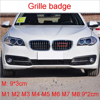 Priekinės Grotelės Emblema-Laikiklis, skirtas BMW M M1 M2 M3 M4 M5 M6 M7 M8 Automobilių Stilius Refitting Ženklelis aplinkosaugos ¾enklelis M Black Chrome 