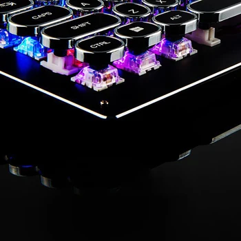 PUNK Žaidimų Nekilnojamojo Mechaninė Klaviatūra Anti-šešėlius RGB Apšvietimu 104 klavišai Apvalus Dangteliai, USB Laidinė Klaviatūra atspari Vandeniui Klaviatūros