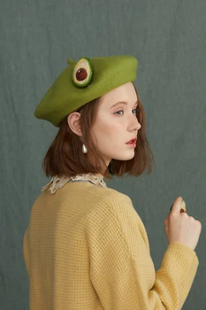 Qiu dong baize beretė, kivi vaisiai, tačiau avokadų žalia dailininko cap cap kūrybos ranka
